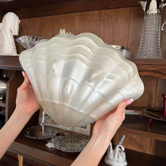 Large Iridescent Shell Glass Decorative Bowl - Picture 4 of 5